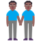 Men Holding Hands- Medium Skin Tone- Dark Skin Tone emoji on Microsoft